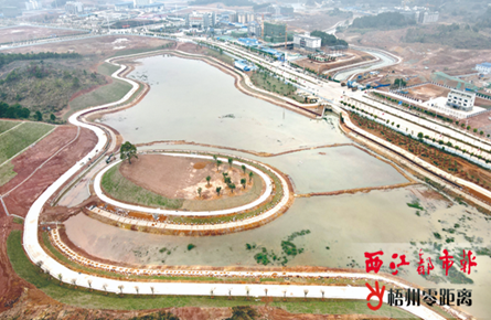 蒼梧新縣城迎賓湖現(xiàn)雛形